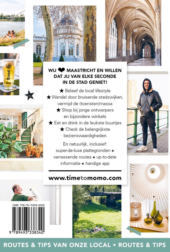 Gele bierviltjes met Brand-logo op tafel, met een stadspark en historische gebouwen op de achtergrond.