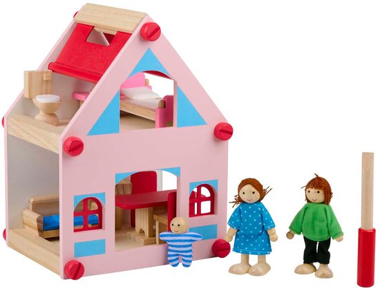 Houten poppenhuis 3 etages - Speelgoed