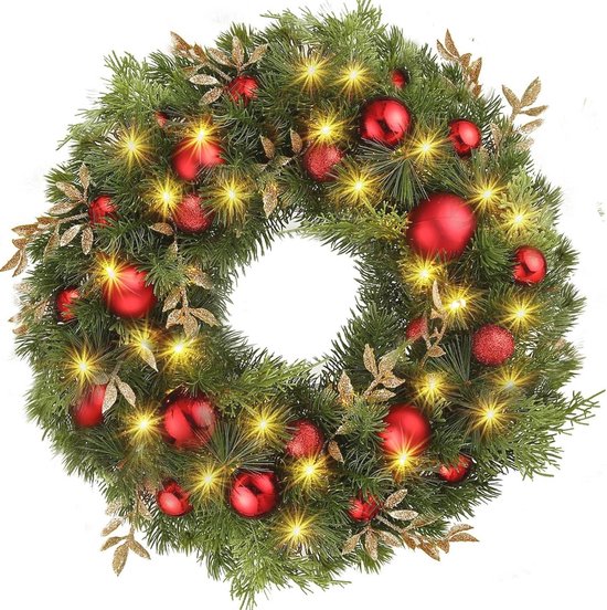 Kunstmatige Kerstkrans voor de Voordeur