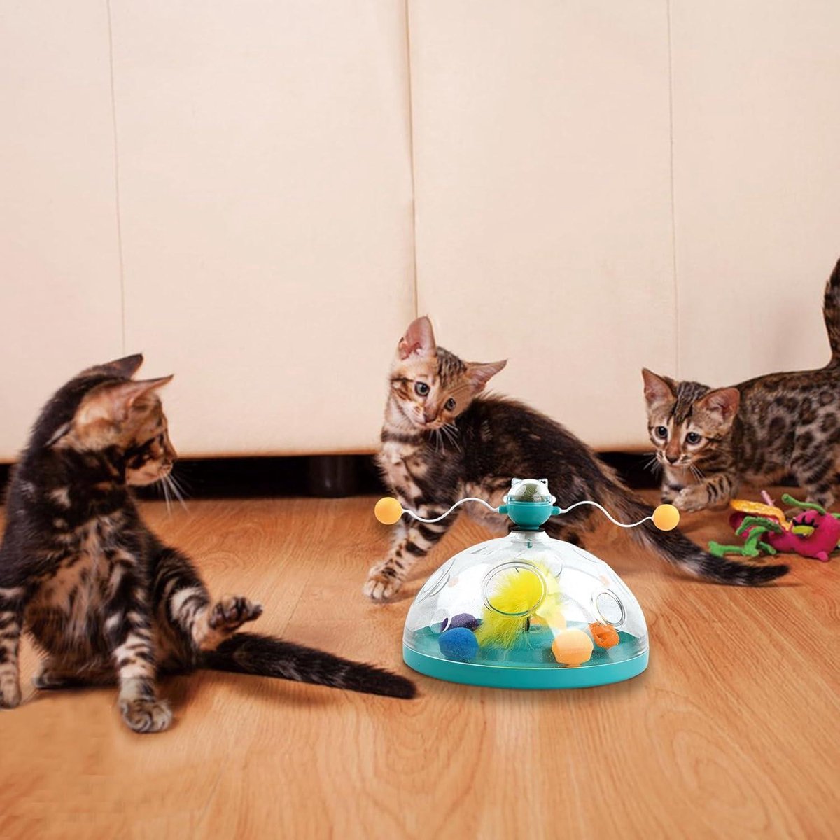 Kattenspeelgoedbal met infrarood, 4-in-1 interactief