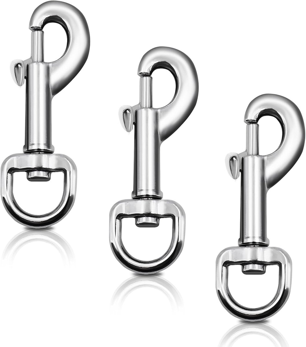 Robuuste Karabijnhaak met Draaischarnier - 3 Stuks - Multifunctionele Sleutelhanger voor Hondenriemen en Meer