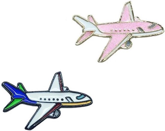Foto: 2 stuks leuke ge mailleerde vliegtuig broches voor vrouwen en meisjes reversspeldjes badges mode accessoires voor jurk pak sjaal vakantie party sieraden unisex souvenir geschenken voor vlucht crew en aviator liefhebbers nieuw metaal