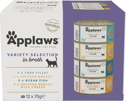 Natuurlijk Premium Nat Kattenvoer met Tonijn, Kip en Gemengde Vis - 12 x 70g Blikjes