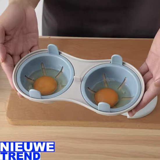 2 stuks eierkoker in de magnetron, snelle 1 minuut voor omelet (rood en transparant