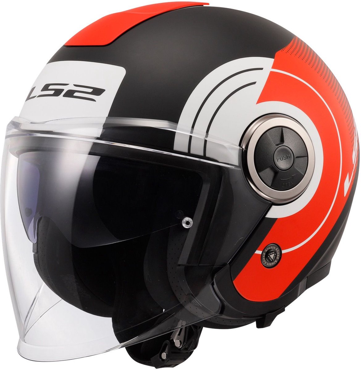 LS2 OF620 Classy jethelm Disko mat zwart rood wit M