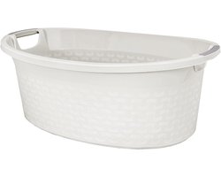 Ovale Wasmand Katoen Look 60 Liter - Stevige Wasmand met Handvatten