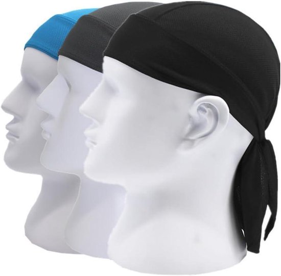 HASAGEI Sportbandana voor dames en heren, zomer, ademend, zweetabsorberend, bandana, motorrijder, wit, 2 stuks, Eén maat