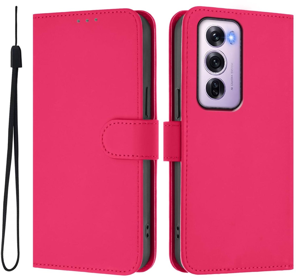Mobigear Telefoonhoesje geschikt voor OPPO Reno 12 Pro Hoesje | Mobigear Urban Wallet Bookcase Portemonnee | Pasjeshouder voor 3 Pasjes | Telefoonhoesje voor Pinpas / OV Kaart / Rijbewijs - Rood