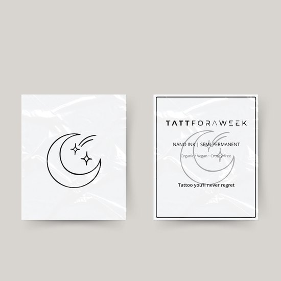 Tijdelijke tattoo maan en vallende ster | Neptattoo volwassenen | Tijdelijke tattoo voor volwassenen | Temporary tattoo | Plaktattoos voor volwassenen | Neptattoos | Probeer zorgeloos een tattoo | tattforaweek