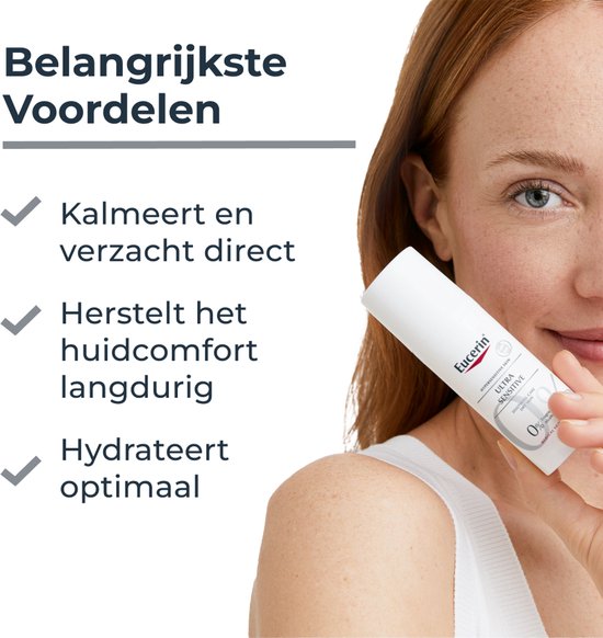 Eucerin UltraSENSITIVE Kalmerende Dagcreme voor Vrouwen - Crème Droge Huid - Rosacea Crème - 50ml