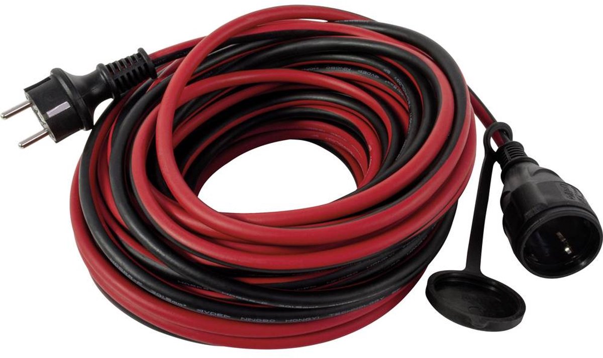 REV 0017050614 Stroom Verlengkabel 16 A Rood, Zwart 5.00 m H05RR-F 3F 3G 1,5 mm²