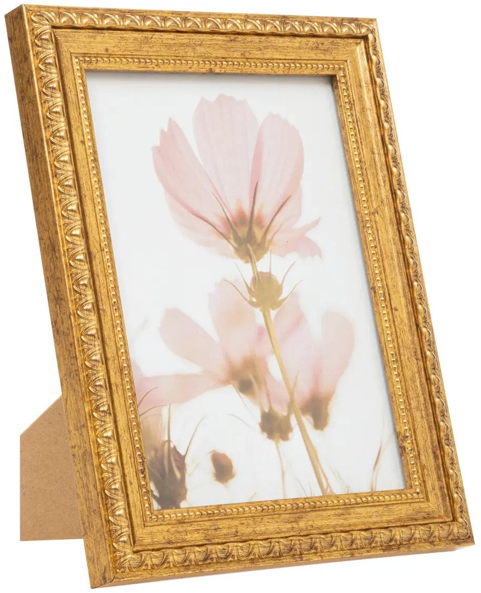 Atmosphera Fotolijstje - voor 13 x 18 cm foto - goud - mdf/glas - ornament frame 17 x 22 cm - staand/hangend