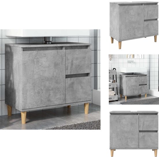 Wastafelkast 80x33x60 cm bewerkt hout bruin eikenkleur kopen