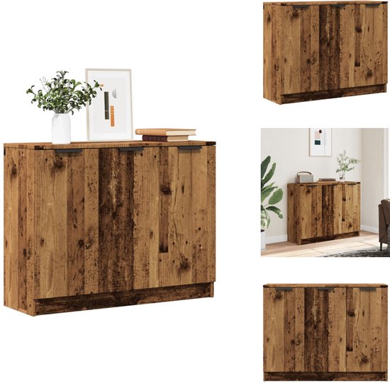 vidaXL Dressoir 90,5x30x70 cm bewerkt hout hoogglans wit, kast, opbergkast, bijzetkast, wandkast, houten kast, opslagkast, kasten, wandkasten