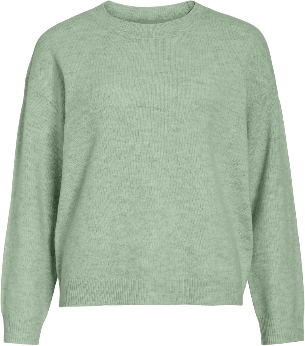 Vila Trui Viliga L/s O-neck Knit Top - Noos 14113016 Smoke Green/melange Dames Maat - XL