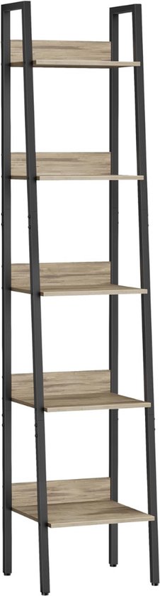 Zylo® Ladderrek - Ladderkast - Ladder Rek - Camelbruin en Zwart - ‎31cm x 34cm x 170cm