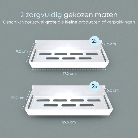 Étagère de rangement 4 pièces | Blanc | Organisateur | Plateaux | Support mural | Étagère de cuisine | Étagère à épices | Étagère à épices suspendue | Magnétique