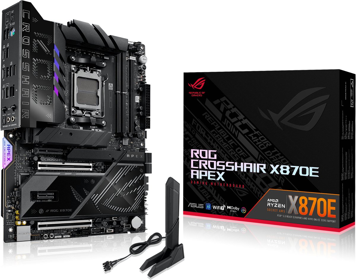 ASUS ROG CROSSHAIR X870E APEX - Moederbord - Socket AM5 - ATX - AMD X870E chipset