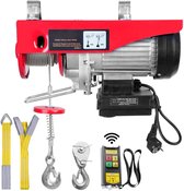 Elektrische Takel, Hefvermogen 550 Lbs, 510 W 220 V Elektrische Staaldraadlier, Draadloze Afstandsbediening, 40 Ft Enkele Kabelhefhoogte, Pure Koperen Motor, voor Garage, Magazijn, Fabriek, Rood