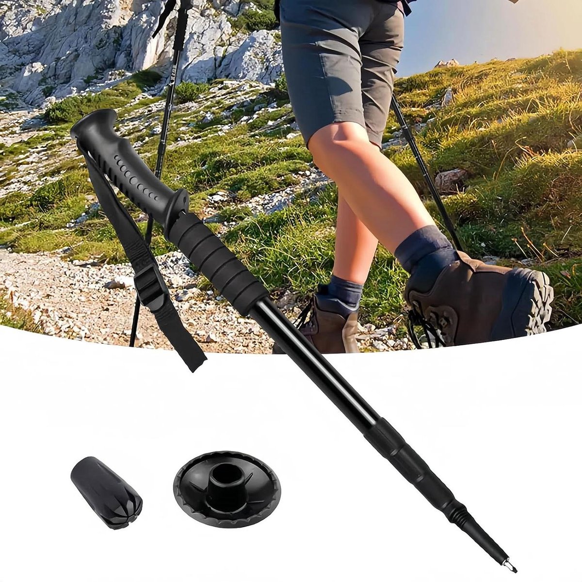 Intrekbaar Wandelstok Dames Hoogte Verstelbaar Sticks Elegant 52-110cm Aluminium Intrekbare voor Wandelen Camping Bergsteigen