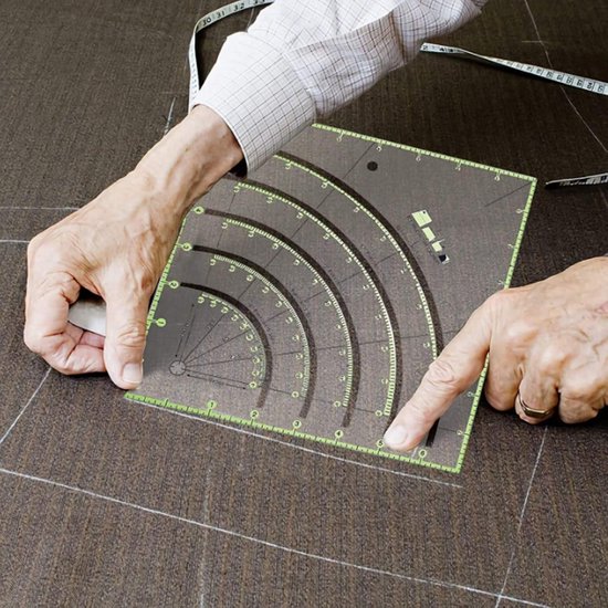 3-delige quiltliniaal, 15 x 15 cm vierkante naailiniaal, stoffen snijliniaal, duidelijke markering, dubbele gekleurde rasterlijnen voor meten, tekenen, tekenen van steken
