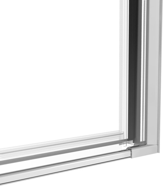 Fortifura Galeria Porte de douche - 90x200cm - charnières - poignée de porte - plate - verre de sécurité satiné - Chrome