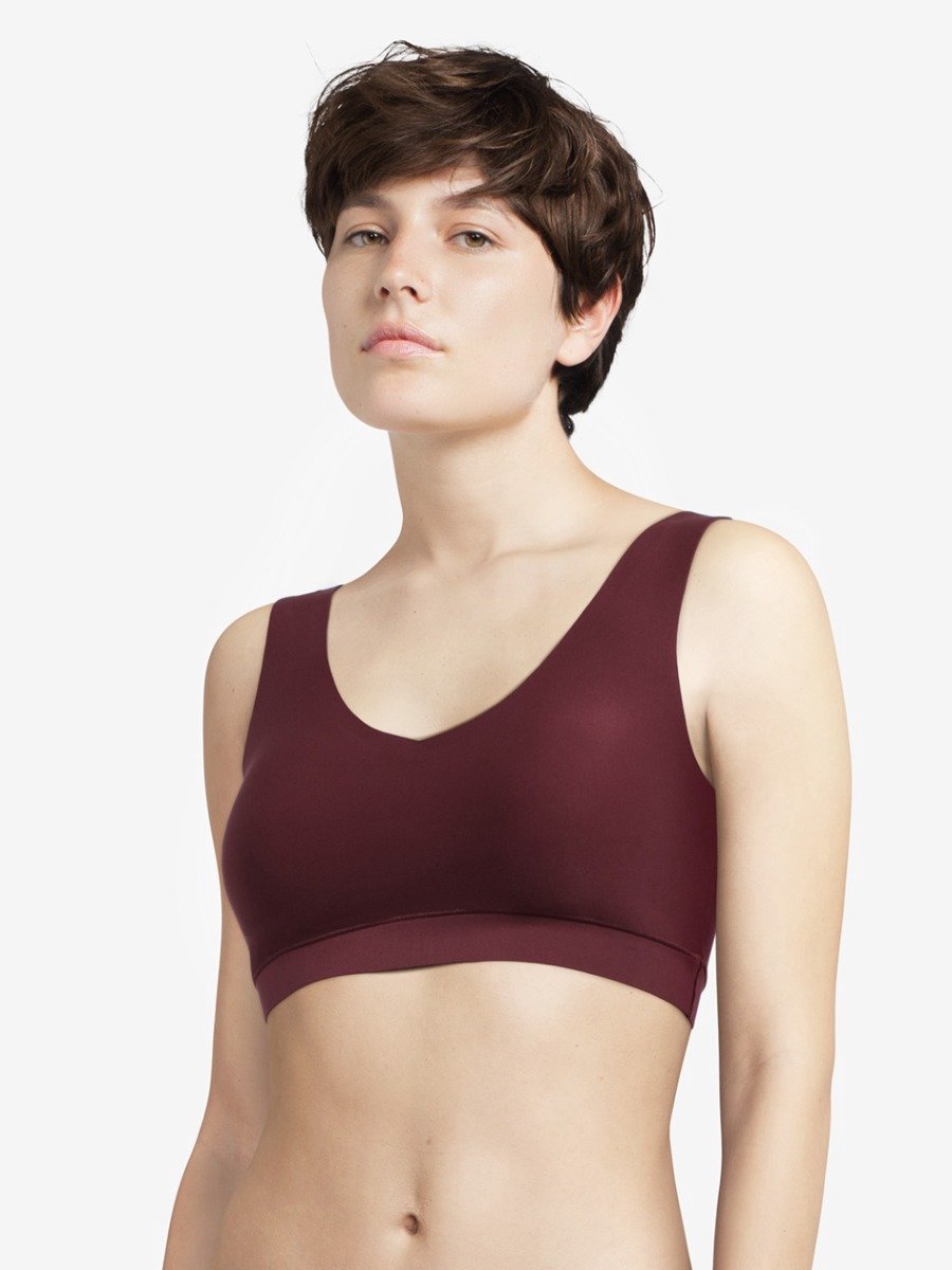 Chantelle Bralette top met vulling - Soft Stretch - Padded top - Bralette / BH Top naadloos dames - Bordeaux
