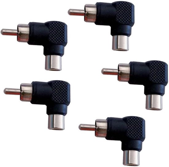 VOSSOT 4 stuks haakse RCA-stekker, 90 graden converter, RCA-adapter VOSSOT 4 stuks haakse RCA-stekker, 90 graden converter, RCA-adapter