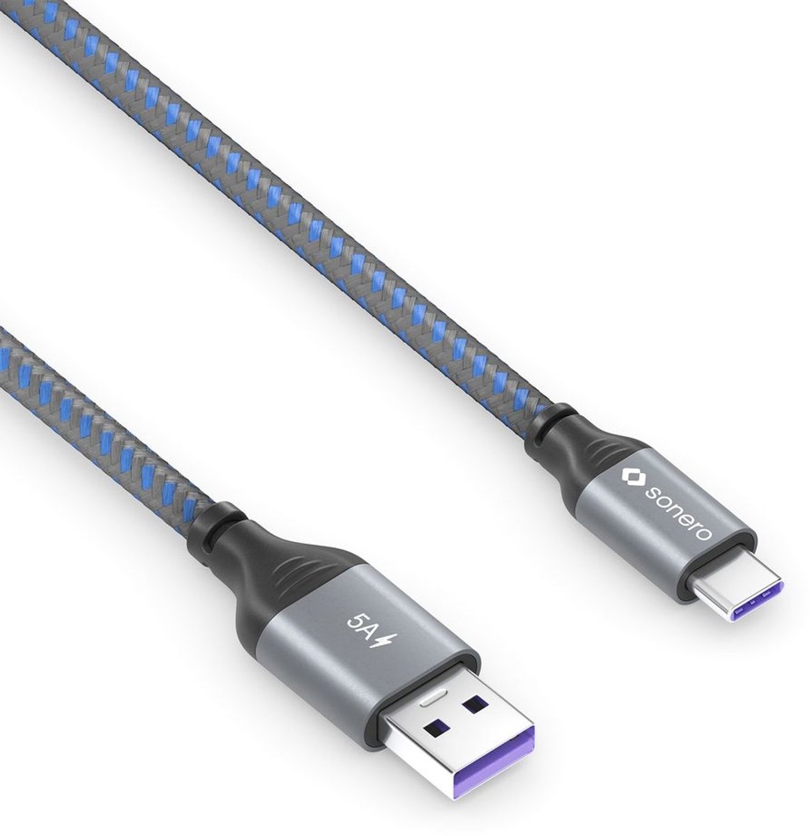 sonero SPC-U110-002 USB-kabel USB 2.0 0,25 m USB C USB A Blauw, Grijs