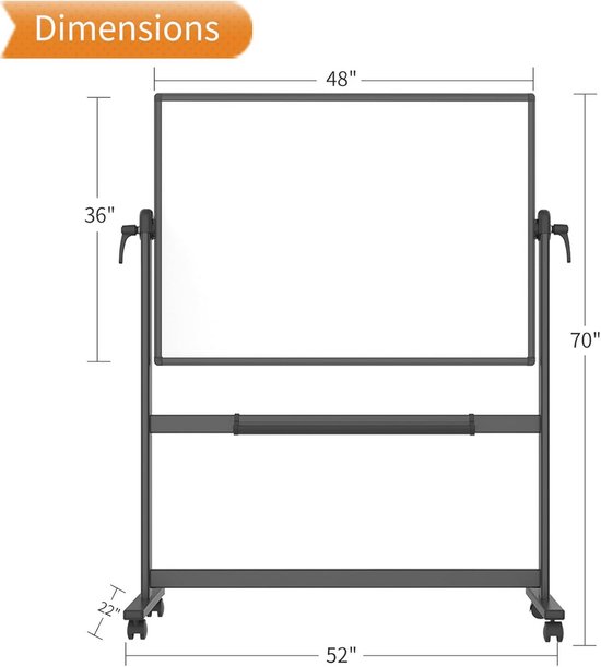 Ferroscript mobiel whiteboard magnetoplan, dubbelzijdig, draaibaar