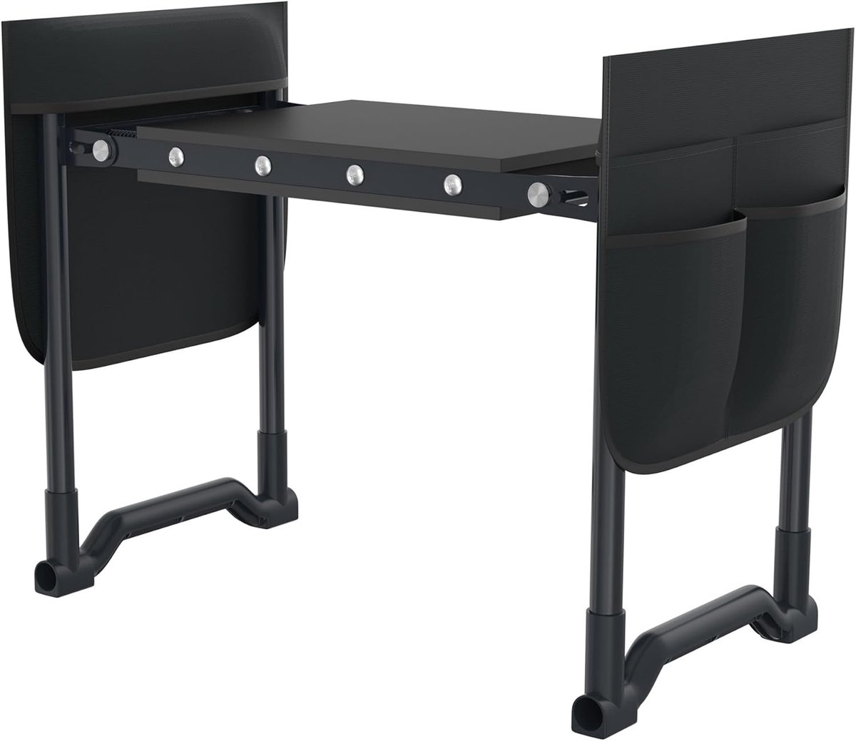 Tuinkniekruk, Opvouwbare Tuinwerkbank, Tuinwerkbank, Belastbaar Tot 150 Kg, Met 2 Werkzakken, 60 X 50 X 28 Cm, Antraciet