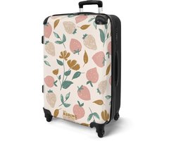 NoBoringSuitcases.com NoBoringSuitcases.com® - Koffer groot - Rolkoffer lichtgewicht - Beige met tropsich fruit - Reiskoffer met 4 wielen - Grote reis trolley XL - 20 kg bagage