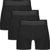 Bamboo Basics Heren Bamboe Boxershorts Rico (3-pack) - Zwart Ton Sur Ton - Ondergoed Heren - Boxershort Heren Lange pijp - Maat L