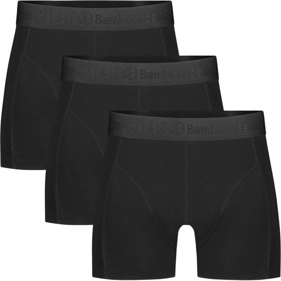 Bamboo Basics Heren Bamboe Boxershorts Rico (3-pack) - Zwart Ton Sur Ton - Ondergoed Heren - Boxershort Heren Lange pijp - Maat L