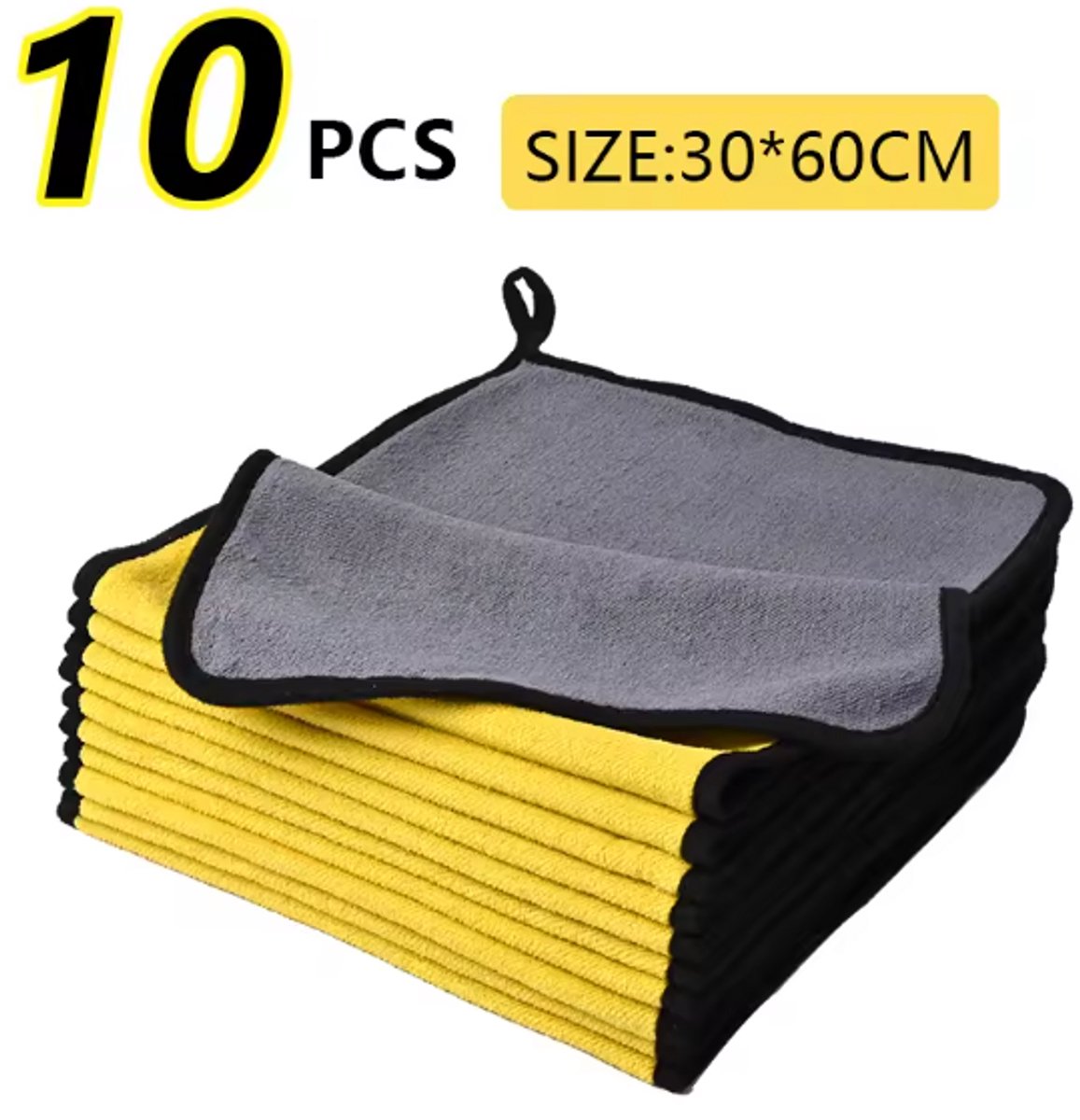 TLVX 10 stuks Hoge Kwaliteit Zachte Microvezeldoek 30cm x 60cm – Auto Droogdoek – Stof Poetsdoek – Hoog Absorberend – Microveber – Schoonmaak – Car Detailling – Vocht Water Opname doek – Stofvrij – Streeploos - Herbruikbaar – Wasbaar – Snel Drogend