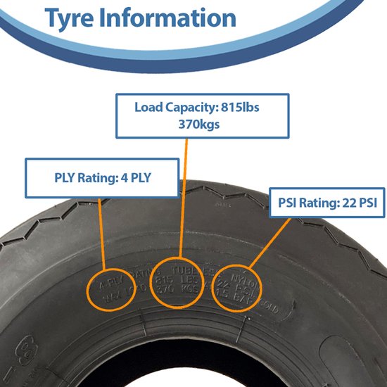 18x8.50-8 golfkar band, 4ply, ATV Quad trailer band, buggy Wanda P509 - set van 4 van Merkloos — afbeelding 5