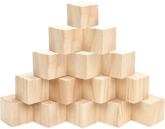 Belle Vous Grote Houten Kubussen 15 Pak 5 X 5 X 5 Cm Houten 