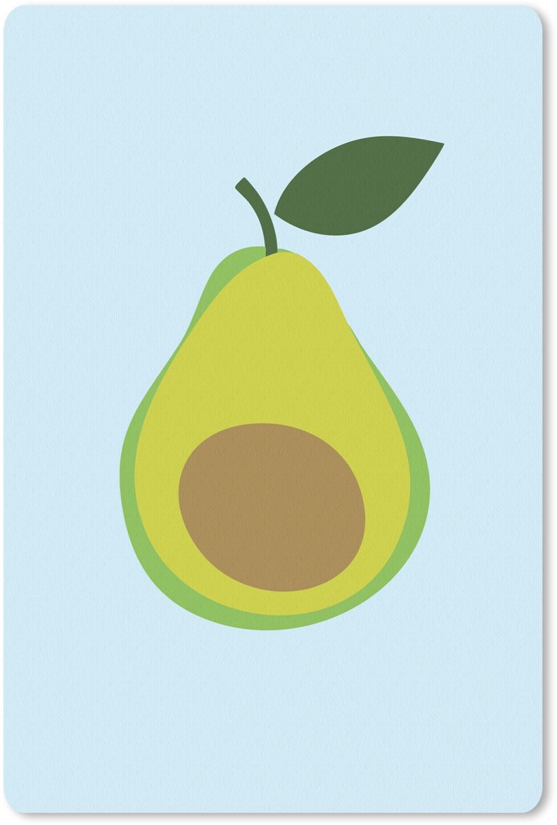 Muismat 18x27 cm - Mousepad Avocado - Illustratie - Groene - Vrucht - Muismatten