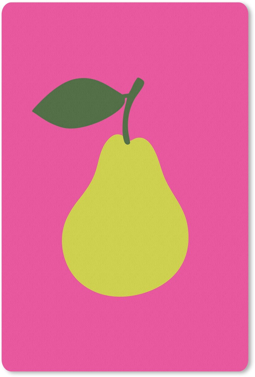 Muismat 18x27 cm - Mousepad Illustratie - Fruit - Peer - Groen - Muismatten