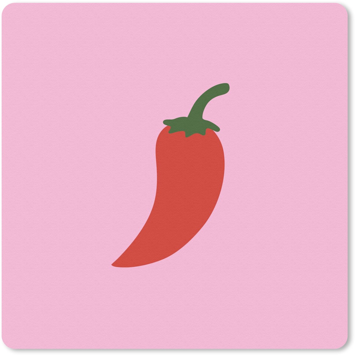 Muismat 20x20 cm - Mousepad Peper - Rood - Illustratie - Muismatten