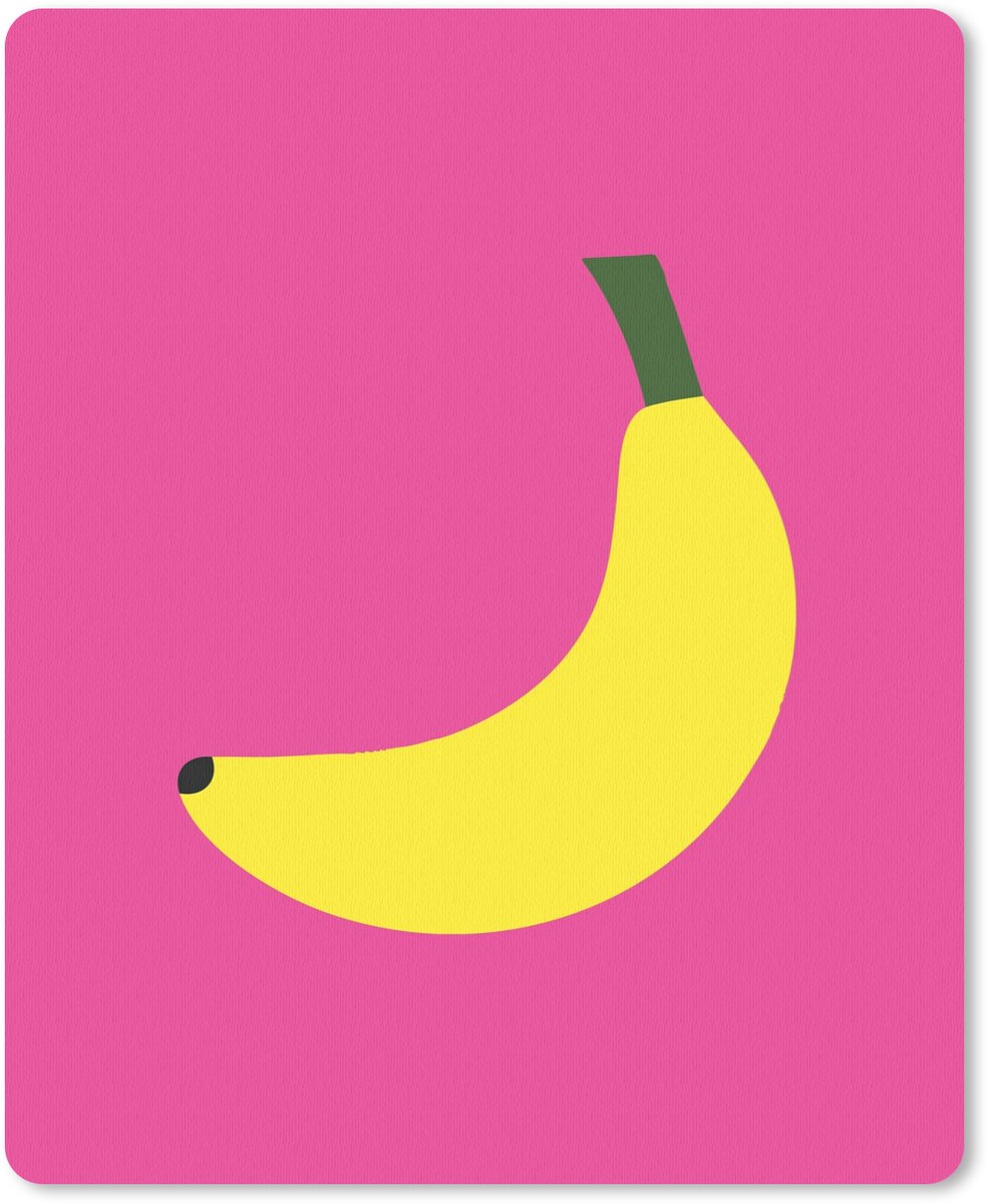 Muismat 19x23 cm - Mousepad Banaan - Geel - Fruit - Muismatten