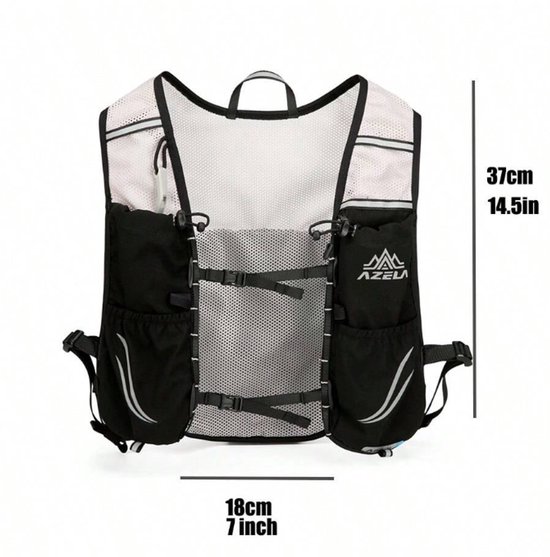 Sac D'hydratation SEMSTY 5L Blanc Avec Poche à Eau 1,5L Pour Running