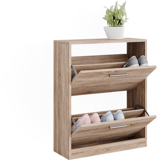 Meuble à chaussures Vicco Gizmo – 59 x 72,5 cm 2 compartiments Sonoma 2 compartiments