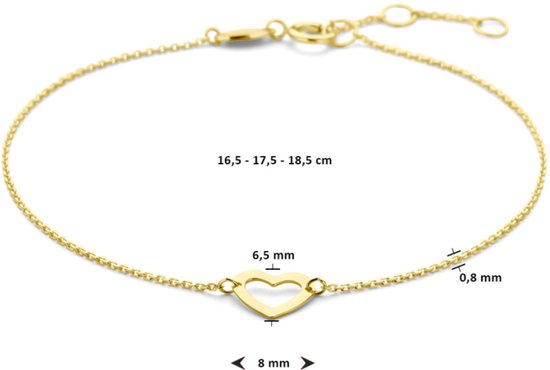 Bracelet coeur en or jaune 0 4023392