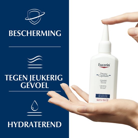 Eucerin DermoCapillaire Kalmerende Urea Hoofdhuid Verzorging - Voorkomt Jeukende Hoofdhuid - Parfum Vrij - 100 ml