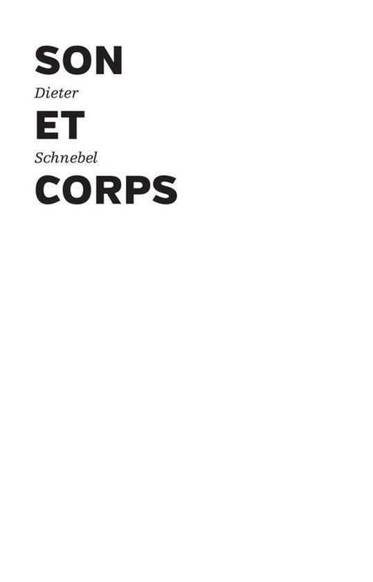 Titre 'Son et corps' avec les noms 'SON', 'Dieter', 'ET', 'Schnebel' et 'CORPS'.