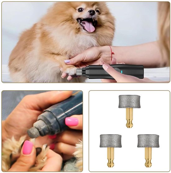 Greethga 4 reservekoppen voor nagelslijper voor honden, compatibel met
