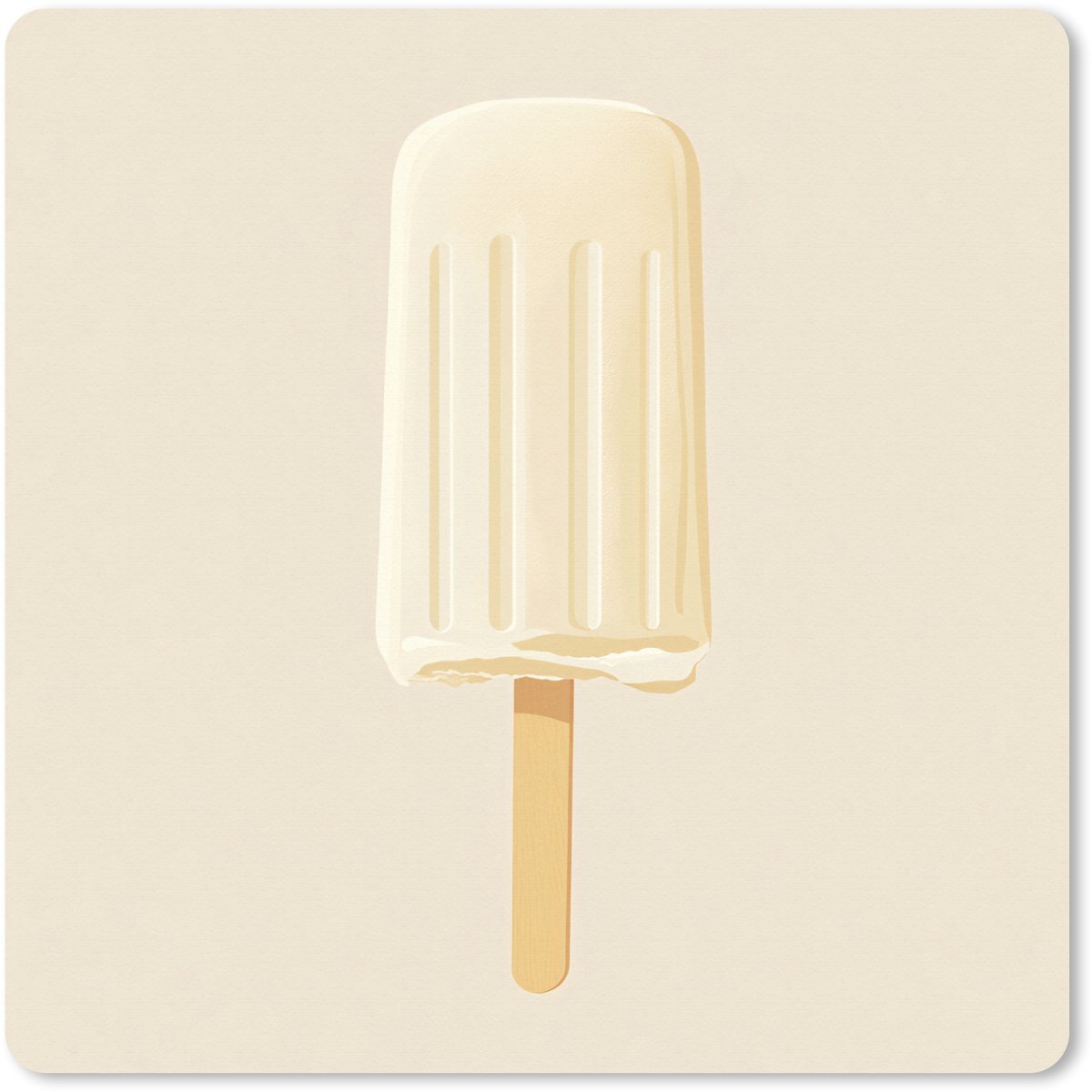 Muismat XXL 40x40 cm - Bureau onderlegger - Bureau mat Minimalistisch - Waterijsje - Stokje - Beige - Bureaumat - Gaming mousepad xl - Bureaulegger groot - Computer deskmat