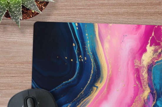 Muismat XXL 80x40 cm - Bureau onderlegger - Bureau mat Marmer - Modern - Goud - Bureaumat - Gaming mousepad xl - Bureaulegger groot - Computer deskmat