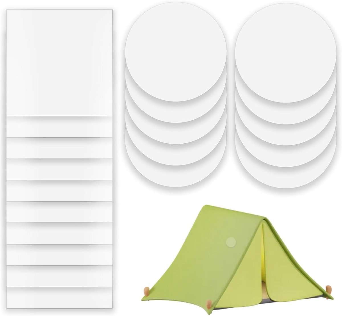 Set van 20 transparante reparatiepleisters - Ideaal voor tenten, kleding, en meer